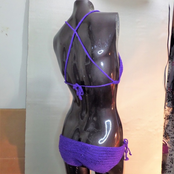 366 NWT Crocheted Pineapple Monokini- Purple - Picture 5 of 7